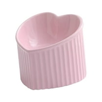Ceramic Tilted Elevated Cat Bowl Heart Shape Porcelain Easily Wash Food