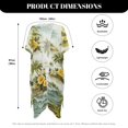 thumbnail image 6 of HELLHERO Casual Bathing Suit Cover Up for Beach Polyester Cardigan Long Kimono Swimsuit Cover Up Tropical Palm and Wave, 6 of 6