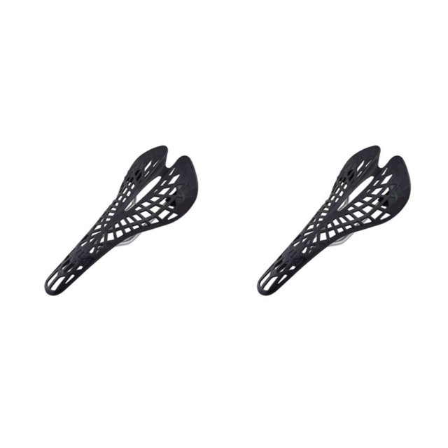 Injueey Sillín de asiento de carretera duradero y de montaña para ciclismo fácil de instalar asiento hueco Negro universal 2Conjunto