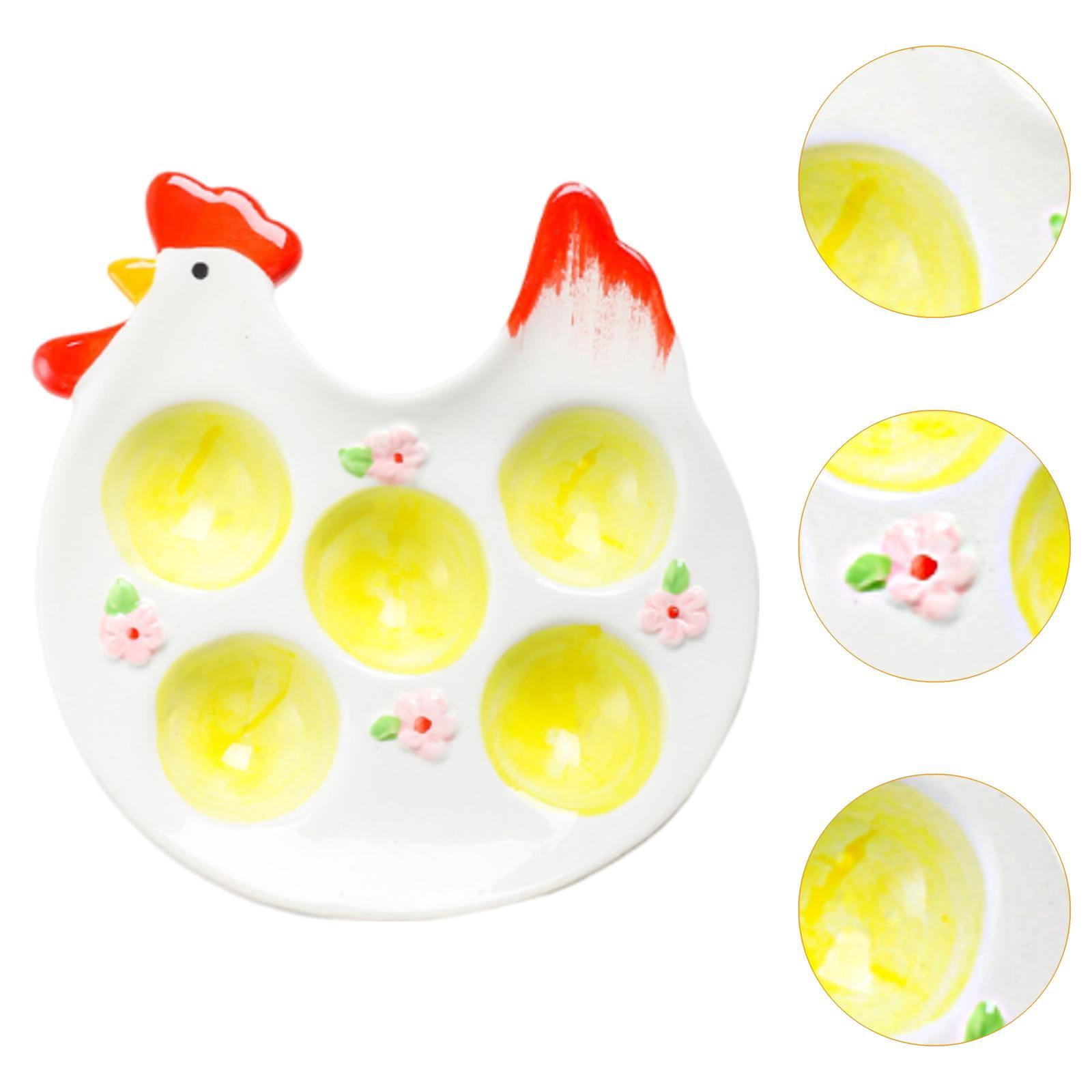 CarpNettore Easter Egg Cup Porcelain Egg Tray Dinnerware Egg Container Multifunction Easy to C