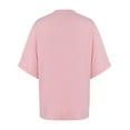 thumbnail image 4 of Oversized T Shirt for Women Summer Casual Shirt Solid Color Crew Neck Baggy Top Womens Clothing, 4 of 7
