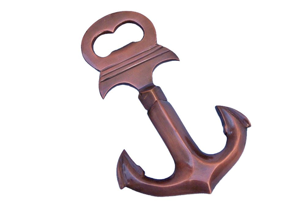 Antique Copper Anchor Cork Screw Bottle Opener 6" Nautical Decorations Nautical Gifts
