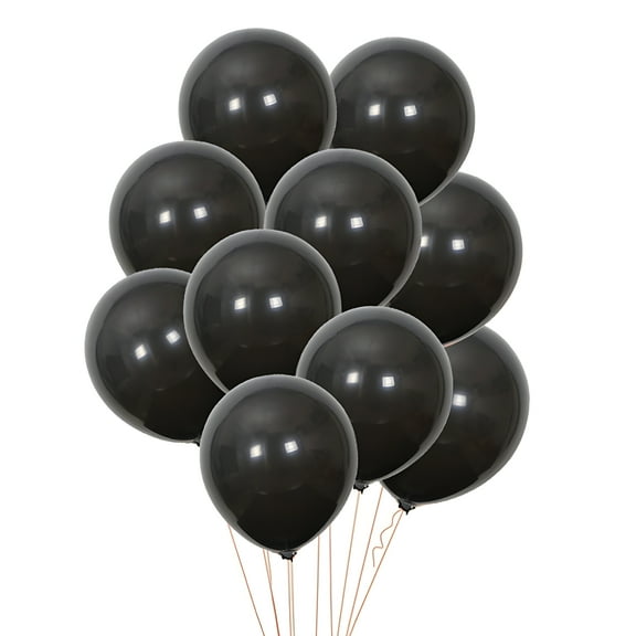 BESTSKY 20Pcs 10 inch Black Round Balloons Matte Solid Color Latex Balloons Birthday Wedding Halloween Party Bar Decoration