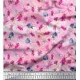 thumbnail image 1 of Soimoi Rayon Fabric Flower & Leaves Watercolor Printed Craft Fabric by the Yard 56 Inch Wide, 1 of 3