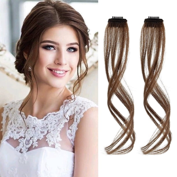 Flequillo de aire lateral, flequillo con clip en la parte delantera, conjunto de flequillo lateral, flequillo con clip para el cabello, flequillo con patillas, cabello sintético largo con fl