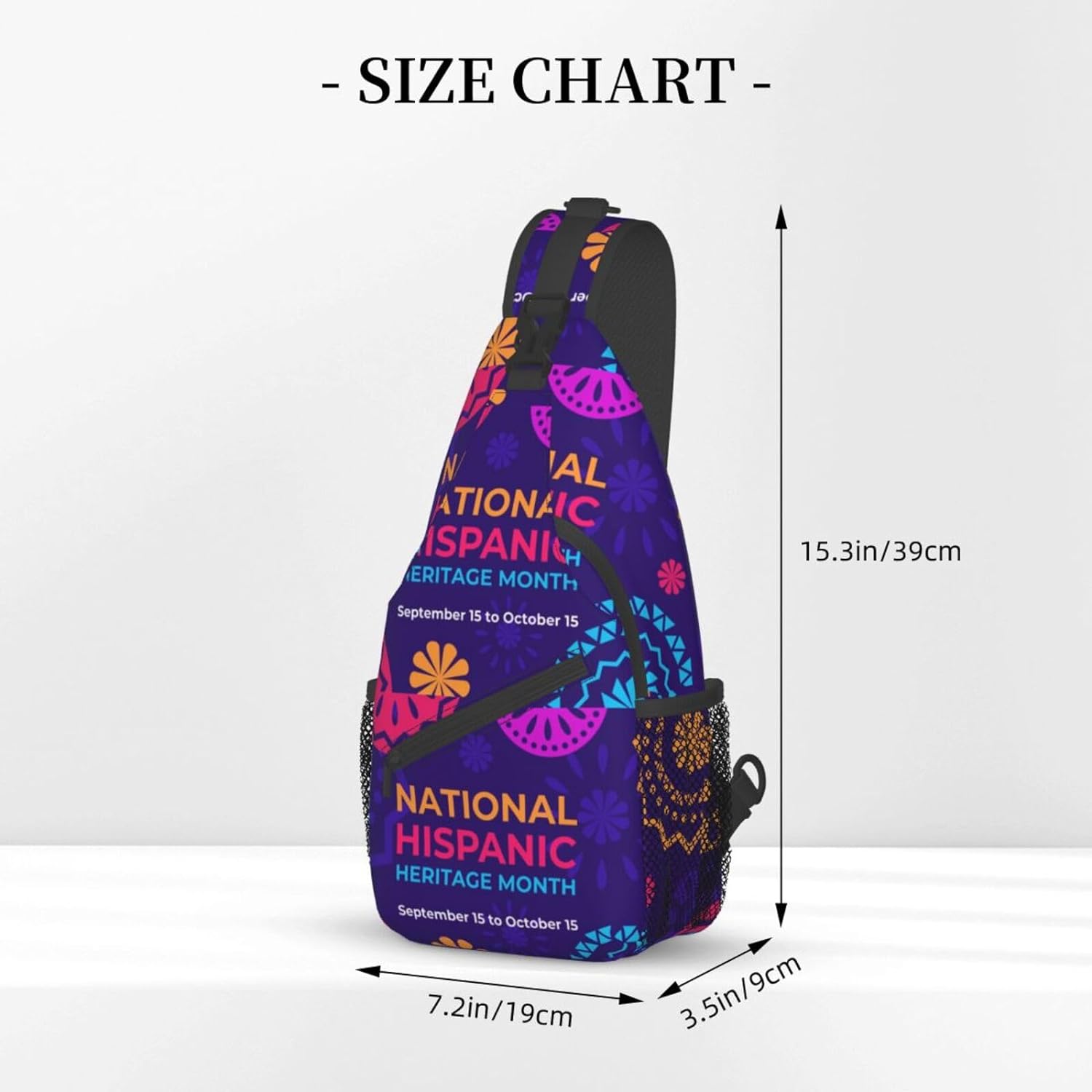Mes Nacional De La Herencia Hispana Hispanic Heritage Month Sling Bag Crossbody Hiking Travel Chest Bags Backpack Shoulder Daypack for Women Men
