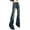 Blue, variant on qolati Womens Flare Jeans Y2k Low Waisted Wide Leg Bell Bottom Denim Trousers Casual Solid Skinny Jeans with Pockets
