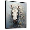 thumbnail image 2 of Designart "Unicorn With Minimalistic Flower Mane" Unicorns Floater Framed Canvas Art Print, 2 of 5
