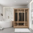 thumbnail image 6 of Maldives 3- Person Indoor Hemlock Wooden Carbon FAR Infrared Home Sauna Room with LED Touch Control Panel and Heater, 6 of 13