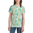 thumbnail image 3 of Wukai Elephant and Flowers Youth Unisex Short Sleeve T-Shirt for Boys, Girls, Teens, and Kids-Small, 3 of 7