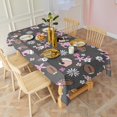thumbnail image 3 of Gray Football and Flowers Pattern Rectangle Tablecloth 60"x102",Waterproof Polyester Rectangle Table Cloth, Wipeable Spillproof Polyester Tablecloth for Dining, Camping, Indoor and Outdoor, 3 of 6
