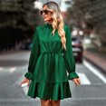 thumbnail image 3 of Gibobby Vestidos de sueter para mujer Vestido casual de color liso con cuello alto y cintura para mujer(Verde,G), 3 of 5