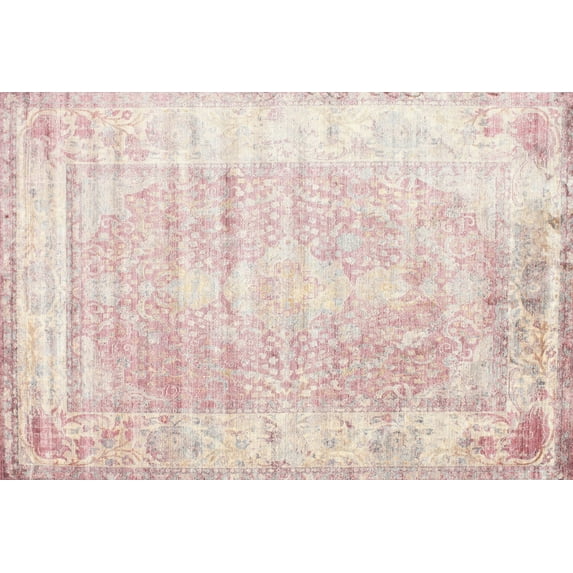 Ahgly Company Machine Washable Indoor Rectangle Traditional Gold Area Rugs, 8' x 10'