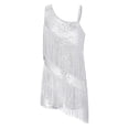 thumbnail image 2 of Mufeng Vêtements de Danse Latine Rumba pour Grandes Filles Justaucorps de Jazz Moderne Compétition Samba Tango Robe de Danse à Franges Blanc 16, 2 of 6