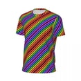 thumbnail image 5 of T Shirt For Men Neon Rainbow Sportswear Summer Pride Colorful Pattern Street Style Fashion Tee Shirt, 5 of 7