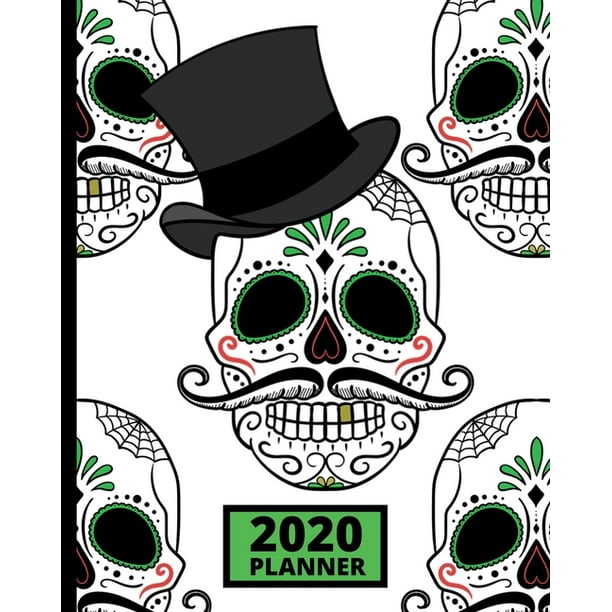 2020 Planner Sugar Skull 1Year Daily, Weekly and Monthly Organizer