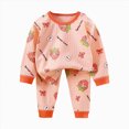 thumbnail image 3 of TOWED22 Toddler Boys Fall Outfits Cute Print Long Sleeve Pullover Top Elastic Waist Joggers Soft Clothes 2 Piece Set(Watermelon Red,3-4 Y), 3 of 3
