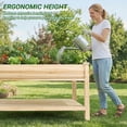 thumbnail image 4 of 48×23×31.1‑Inch Natural Solid Wood Elevated Raised Garden Bed Raised Planter Box with Water Collection Tray Storage Shelf & Protective Liner for Vegetables Herbs Fruits, 4 of 10
