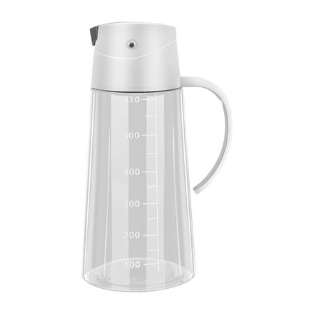 

Hanyhapt Olive Oil Dispenser Bottle Leakproof Glass Oil Container with Non Slip Handle Automatic Cap and Stopper True No Drip Auto Flip Cooking Oil Dispenser for Kitchen Cooking (630Ml) (White)