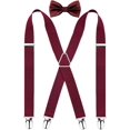 thumbnail image 1 of GFDYREE 2.5CM Men's Solid Formal Banded Bow tie & Suspenders Sets 4-Clip, 1 of 4