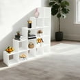 thumbnail image 5 of Ladder Cube Storage Bookcase, L-Shaped Corner Shelf, 15-Cube Organizer for Home & Office, 5 of 11