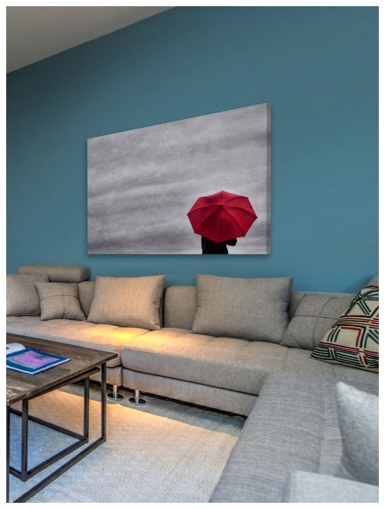 Marmont Hill "Little Red Umbrella 2" Painting Print on Canvas