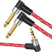 Sikaite's 3.5mm 1/8"TRS to Dual 6.35mm 1/4" TS Mono Stereo y Cable Splitter line is Compatible with iPhone, iPod,
