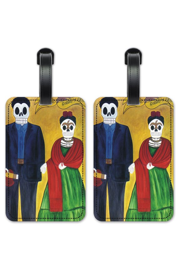 Frida & Diego - Luggage ID Tags / Suitcase Identification Cards - Set of 2
