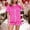 Hot Pink, variant on MAIHAN Women 2 Piece Pajamas Sets Short Sleeve Pj Set Home Clothing Set Button Shirt and Elastic Waist Shorts Pajama Set