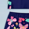 thumbnail image 6 of BOBOGOJP Girls Two Piece Swimsuit Floral UPF 50+ Rash Guard Set Kids Beach Swimwear Dark Blue for Size 2-3 Years, 6 of 8