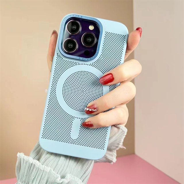 Verano Disipación De Calor Y Funda De Teléfono De Carga Inalámbrica Transpirable Para iphone 11 12 13 14 Pro Max 14 plus Silicona A Prueba De Golpes