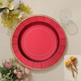 thumbnail image 6 of Balsa Circle 25 Burgundy 13" Round Disposable Paper Charger Plates Metallic Trim Party Tableware, 6 of 8