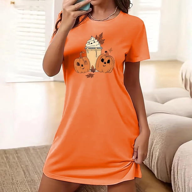 Camisón corto de talla grande para mujer, camisón de manga corta con estampado de pecho a la moda, camisón para mujer