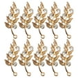 thumbnail image 2 of 10 botones planos con flores de diamantes de imitación para accesorios de boda, fiesta y vestido, dorados, 2 of 8