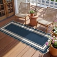 thumbnail image 3 of Nanan Scalloped Runner Rug 2'x6' Edge Jute Rug, Washable Non Slip Low Pile Indoor Outdoor Rug Farmhouse Carpet for Living Room Dining Room Patio Entryway, Blue, 3 of 7