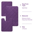 thumbnail image 4 of CHAKME Non-Slip 3 Piece Bathroom Rugs Set - Bath Mat for Tub, Shower, and Toilet, Rustic Lattice purple, 4 of 8