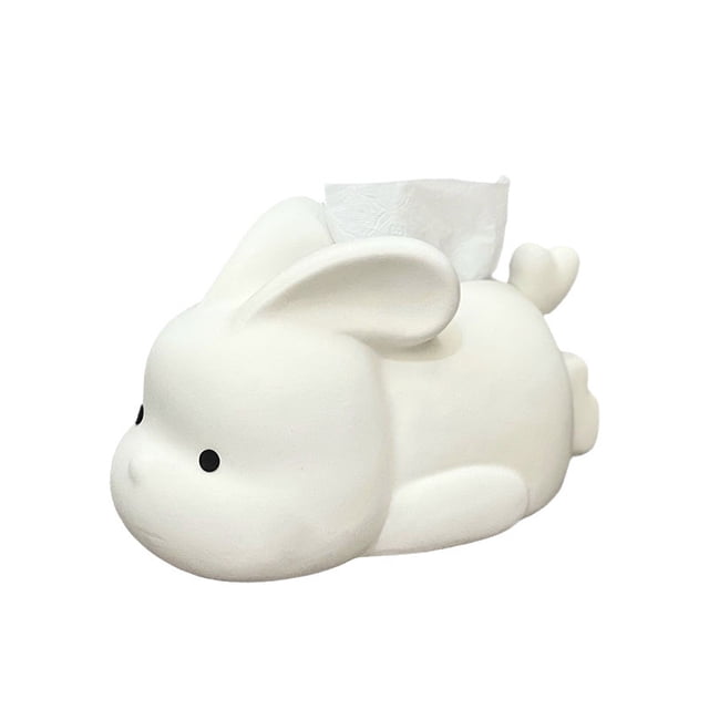 Funda de cerámica para pañuelos con forma de conejo, 32 x 20 x 10 cm
