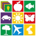 thumbnail image 3 of La Queenie 24 Pieces Stencils For Kids Large Drawing Stencils Chalk Stencils 8 Inches Washable Shape Template Stencils Kit For Kids Crafts Painting Drawing School Projects, 3 of 5