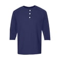 thumbnail image 7 of Fabrcox Men's Henley Shirts Raglan V Neck 3/4 Sleeve for Men Solid Color Jersey Workout Sports Casual Basic Pullover Shirt L, 7 of 7