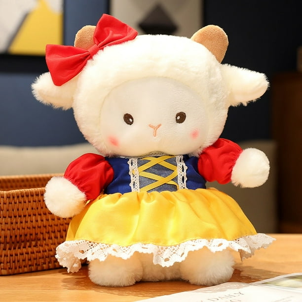 Cordero de peluche de 23/33cm, muñeco de oveja de peluche suave, vestido, Animal Kawaii, princesa, cambio de tela, regalo de alta calidad zhangyuxiang LED
