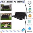 thumbnail image 5 of XXLYY Porch Swing Cushions, Waterproof Swing Replacement Cushions with Backrest and Ties, Garden Bench Seat Cushion, Outdoor Porch Patio Swing Non-Slip Chairs Pad, 5 of 6