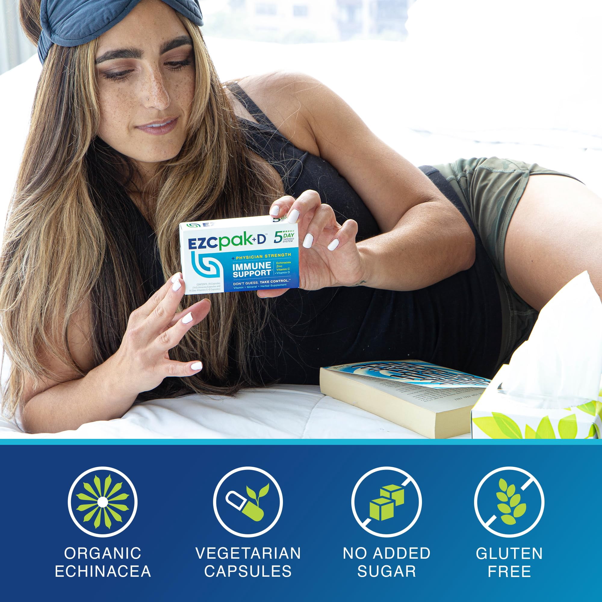 EZC Pak+D 5-Day Immune System Booster, Vitamin D, Vitamin C and Zinc for Immune Support