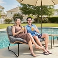 thumbnail image 4 of Crestlive Patio Loveseat Sofa, 2 Seater Outdoor Couch, All-Weather Rattan Large Furniture with Soft Cushions, Dark Gray, 4 of 8