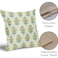 thumbnail image 4 of Spring Floral Pillow Covers 20x20 Set of 2 Aqua Yellow Flower Leaves Print Decorative Throw Pillow Cases Outdoor Farmhouse Decoration for Sofa Couch Bed, 4 of 6