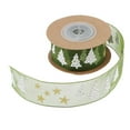 thumbnail image 3 of yuksok 5.5 Yards Christmas Tree Star Ribbons For Flower Gifts Packing Wrapping 25mm green, 3 of 9