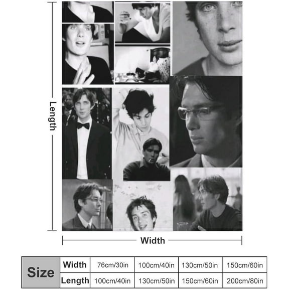 Cool #7 Cillian Murphy Blanket Super Soft Throw Blanket Silky Flannel Lightweight for Sofa, Bed Blanket All Season Use 30""*40""(76 * 100cm), Style-2