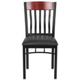 thumbnail image 6 of Flash Furniture Eclipse Series Vertical Back Black Metal and Mahogany Wood Restaurant Chair with Black Vinyl Seat, 6 of 6