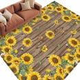 thumbnail image 2 of 6'x9' Area Rugs, Sunflower Indoor Outdoor Area Rug for Living Room Bedroom, Brown Wood Grain Rustic Farmhouse Bee Washable Bathroom Rugs Kitchen Floor Carpet Mats Home Decor Aesthetic, 2 of 8