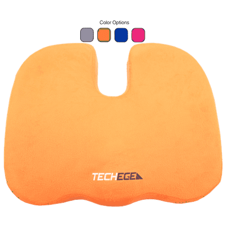 Medical Pillow - TECHEGE Orange Orthopedic Memory Foam Seats Cushion fit Pillow or Medical Pads for Cooling Coccyx & any Pain Relief