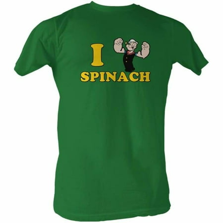 Popeye Comics I <3 Spinach Adult Short Sleeve T